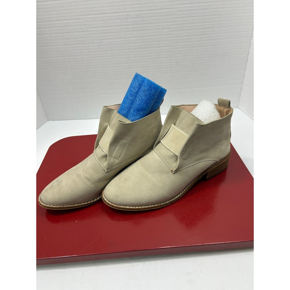Cocci Neutral Suede Boyfriend Ankle Boots 6.5 Beige Slip On Minimalist Boho